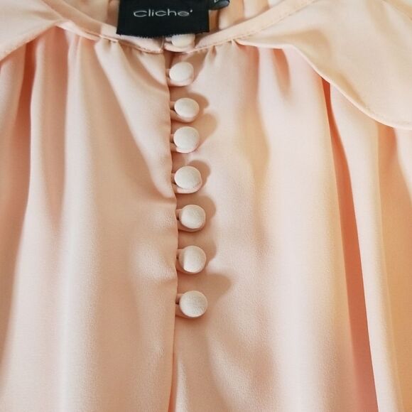 Cliche Flesh Tone Cold Shoulder Blouse - Picture 3 of 6